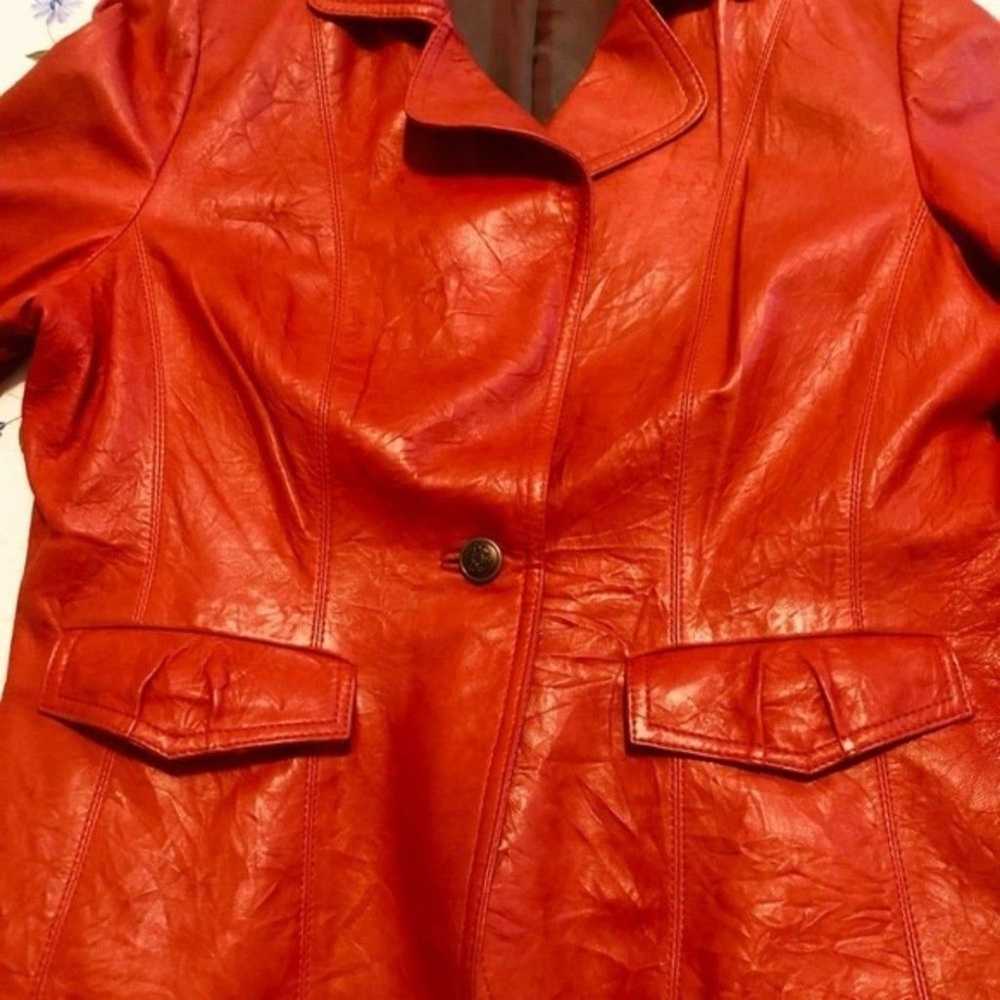 Mark Alan Red Genuine Leather womens M jacket 1 B… - image 4
