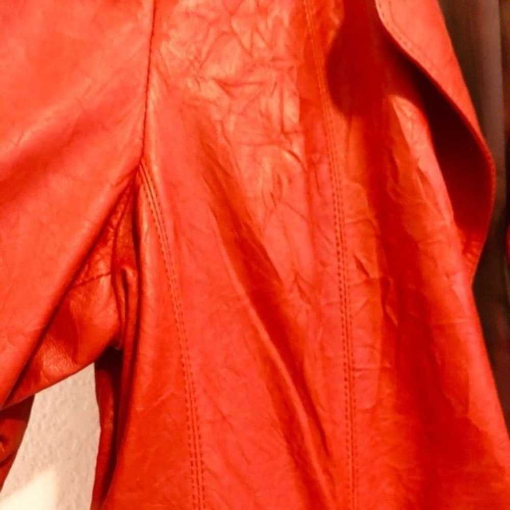 Mark Alan Red Genuine Leather womens M jacket 1 B… - image 5