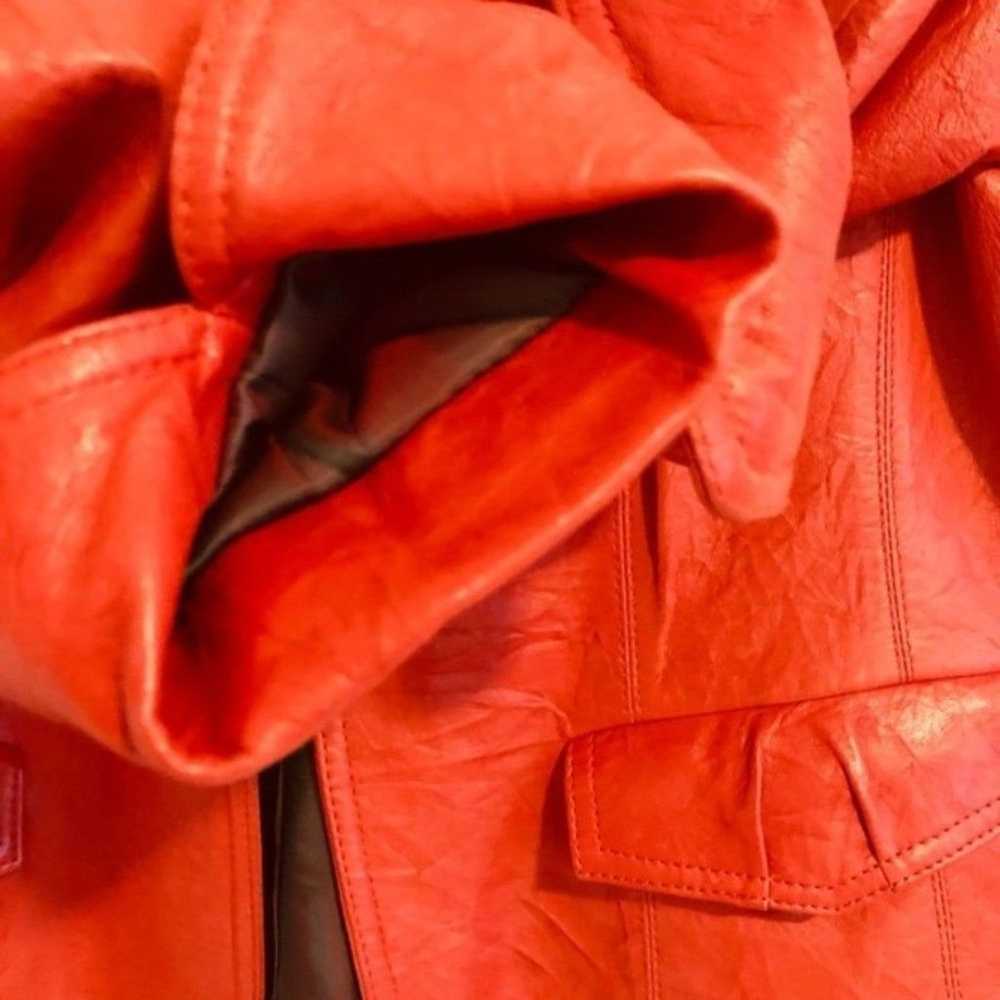 Mark Alan Red Genuine Leather womens M jacket 1 B… - image 6