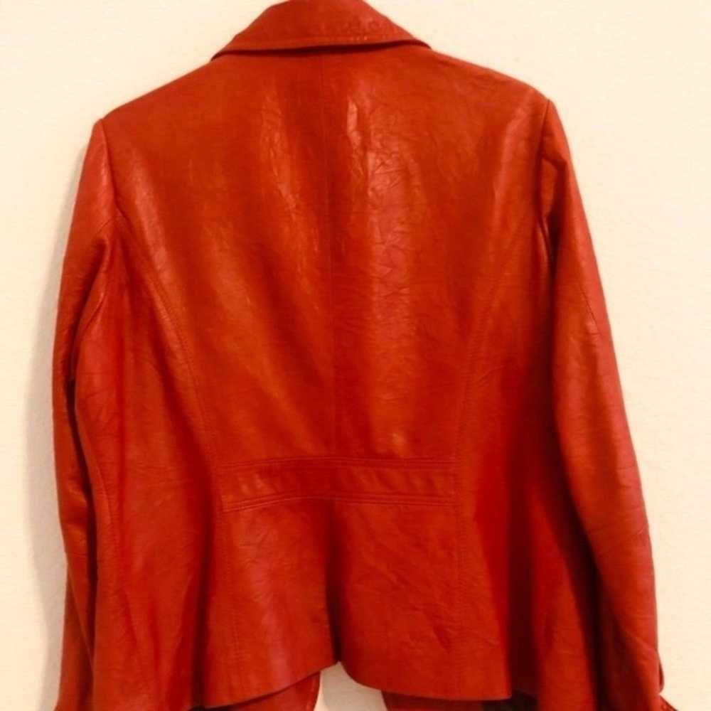 Mark Alan Red Genuine Leather womens M jacket 1 B… - image 8