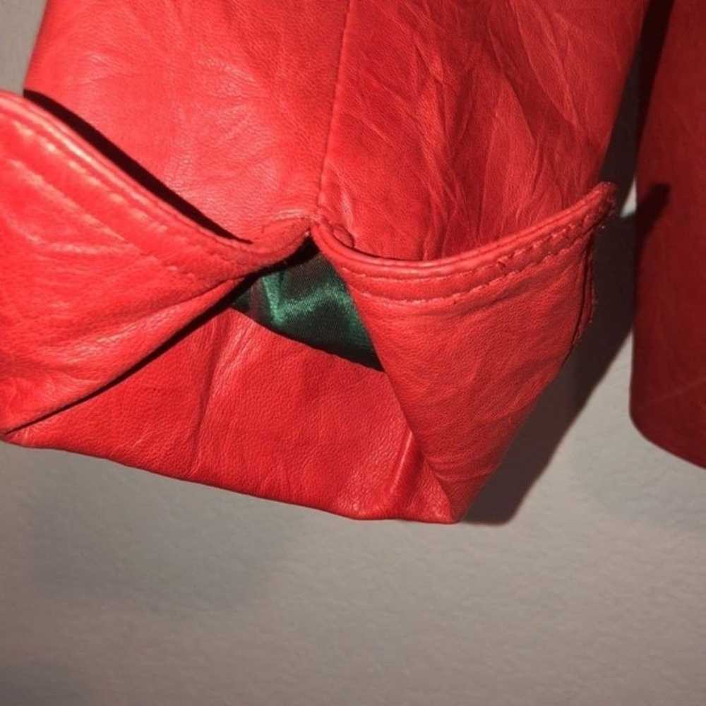Mark Alan Red Genuine Leather womens M jacket 1 B… - image 9