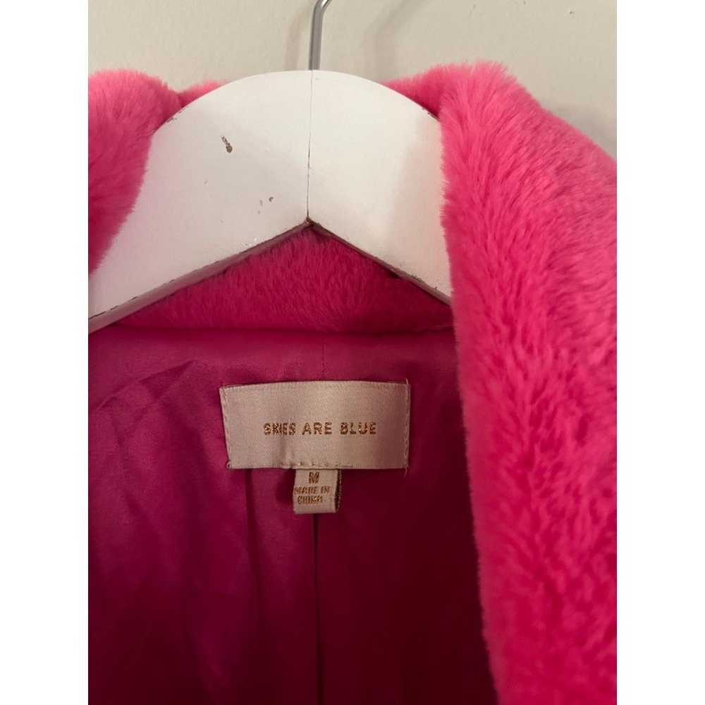 Skies Are Blue Pink Teddy Faux Fur Coat Size Medi… - image 3