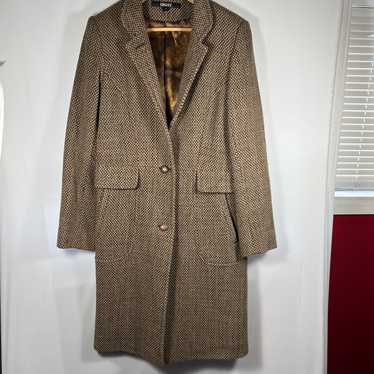 Women’s DKNY trench Light Brown Button Down Pea C… - image 1