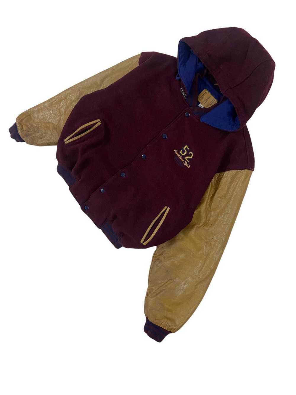 Gap × Leather Jacket × Varsity Jacket Vintage GAP… - image 2