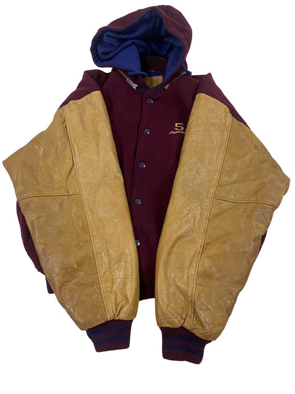 Gap × Leather Jacket × Varsity Jacket Vintage GAP… - image 4