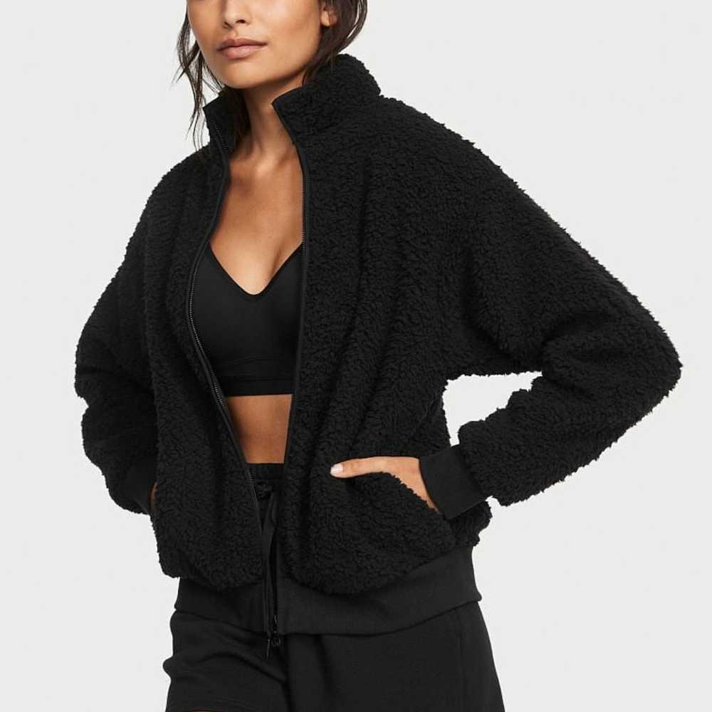 VICTORIA'S SECRET Cozy Fleece Full-Zip Mock Neck … - image 1