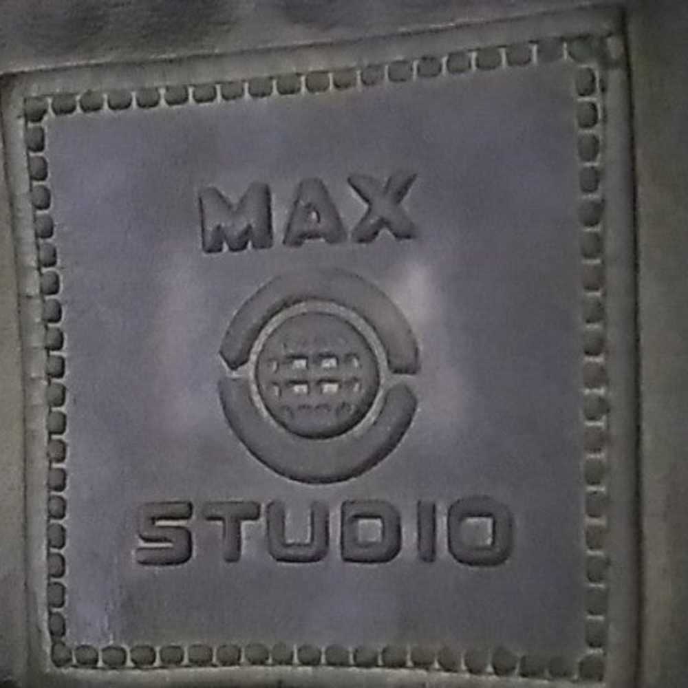Faux Leather Moto Jacket Olive Max Studio - image 6