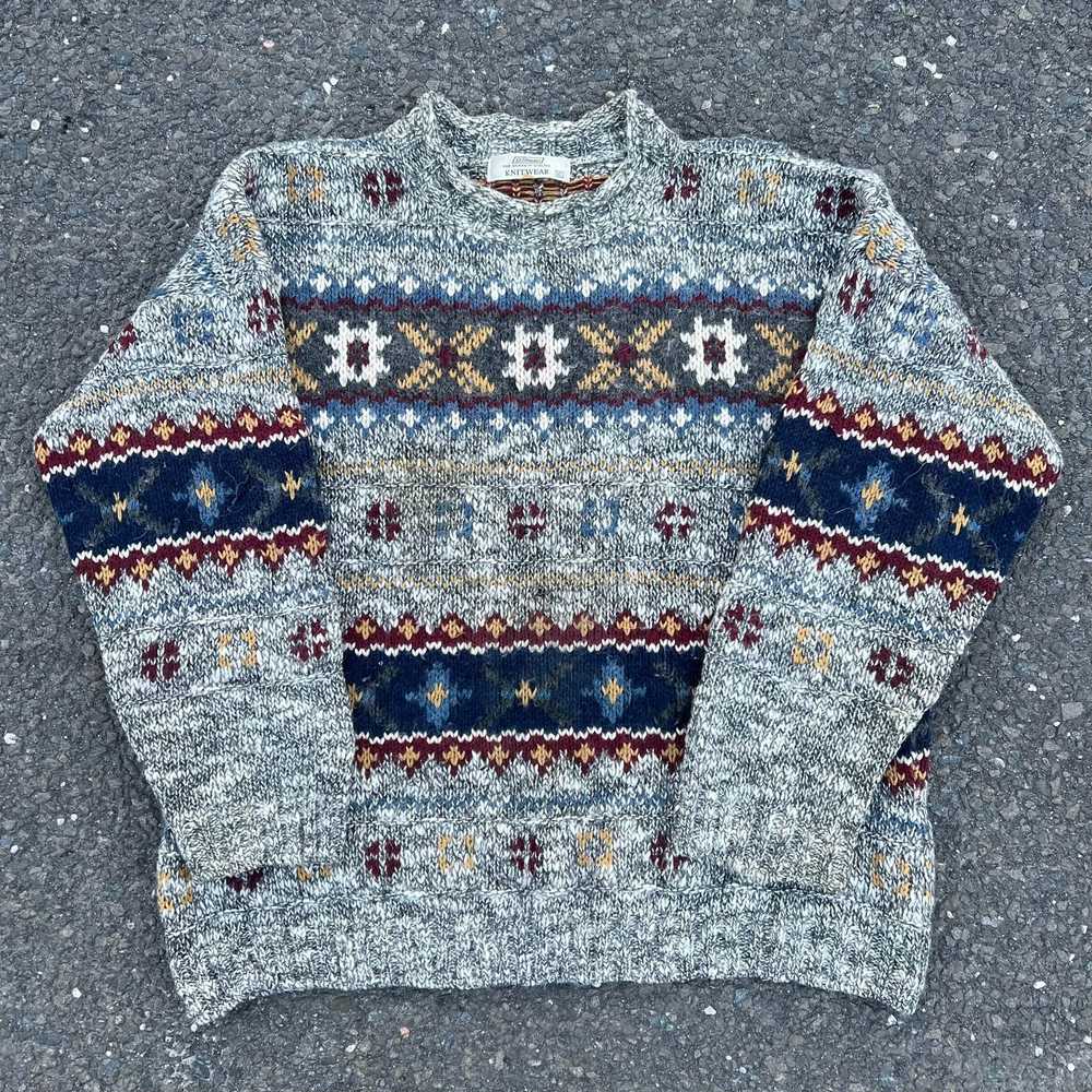 Streetwear × Vintage Vintage knit pattern all ove… - image 1