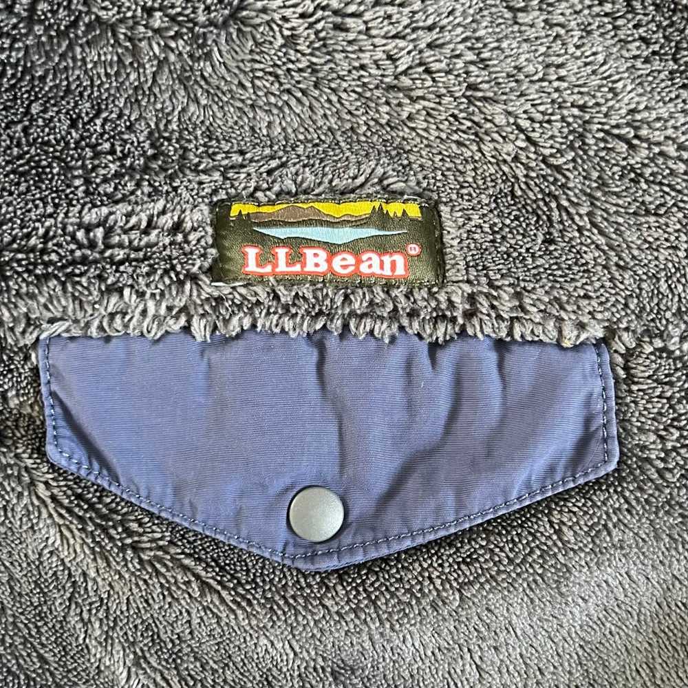 L.L. Bean Hi-Pile Gray Fleece Snap Pullover Jacket - image 4