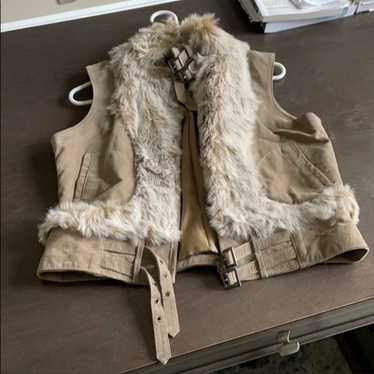 Marciano 100% Leather and Faux Fur Vest