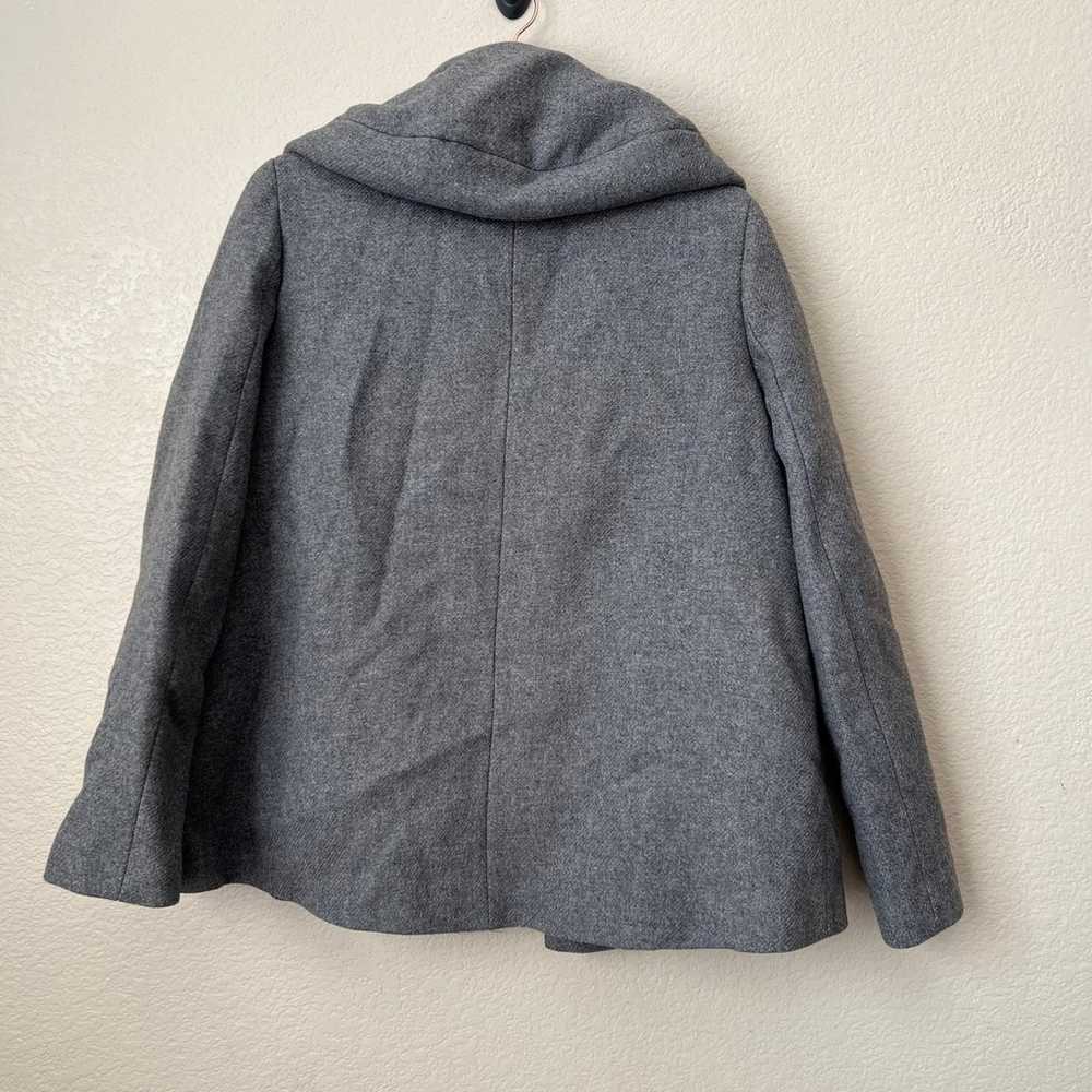 ZARA basic wool jacket pea coat grey size M - image 6