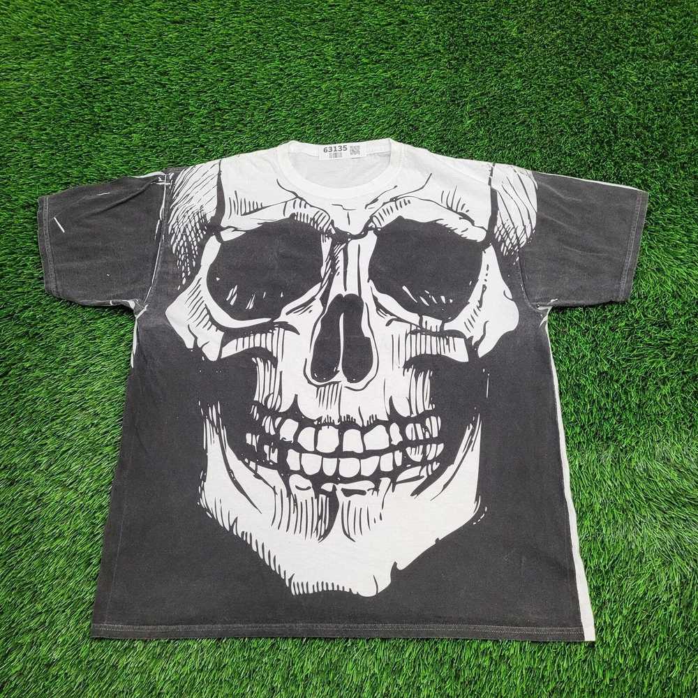 Vintage Vintage Y2K Skeleton Skull-Head Sketch Ar… - image 1