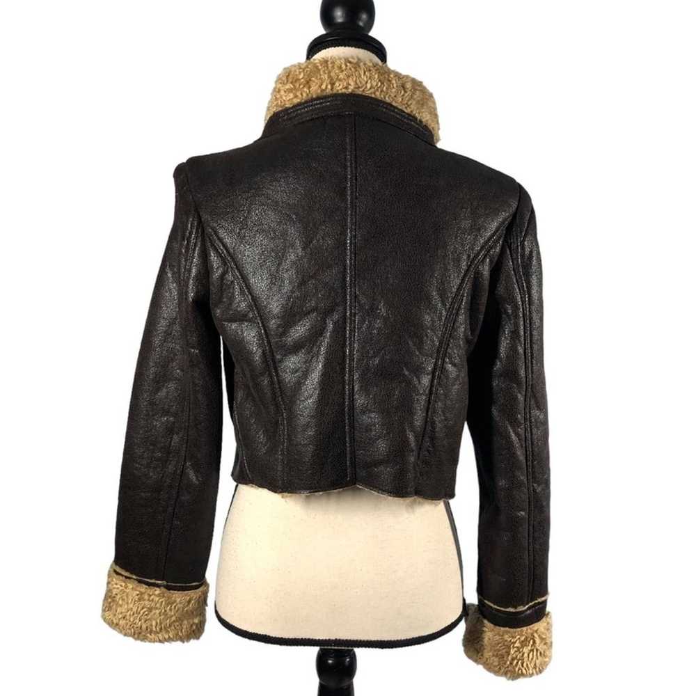 Costa Blanca faux shearling dark brown  jacket Me… - image 3