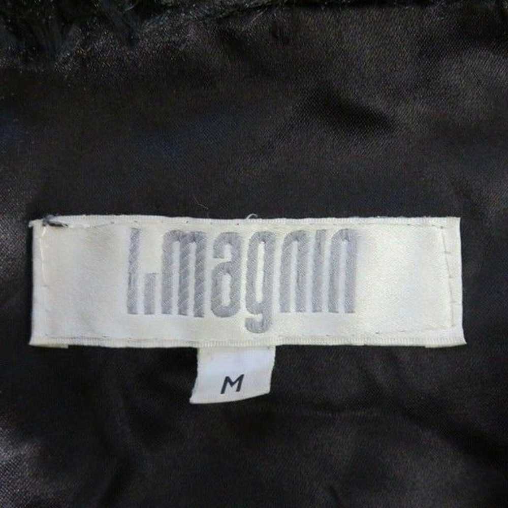 Vintage I Magnin Black Faux fur Fuzzy Jacket M Sa… - image 11