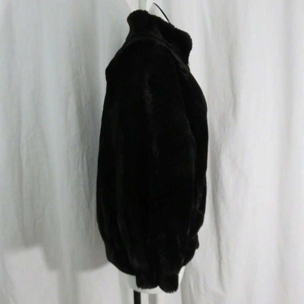 Vintage I Magnin Black Faux fur Fuzzy Jacket M Sa… - image 5