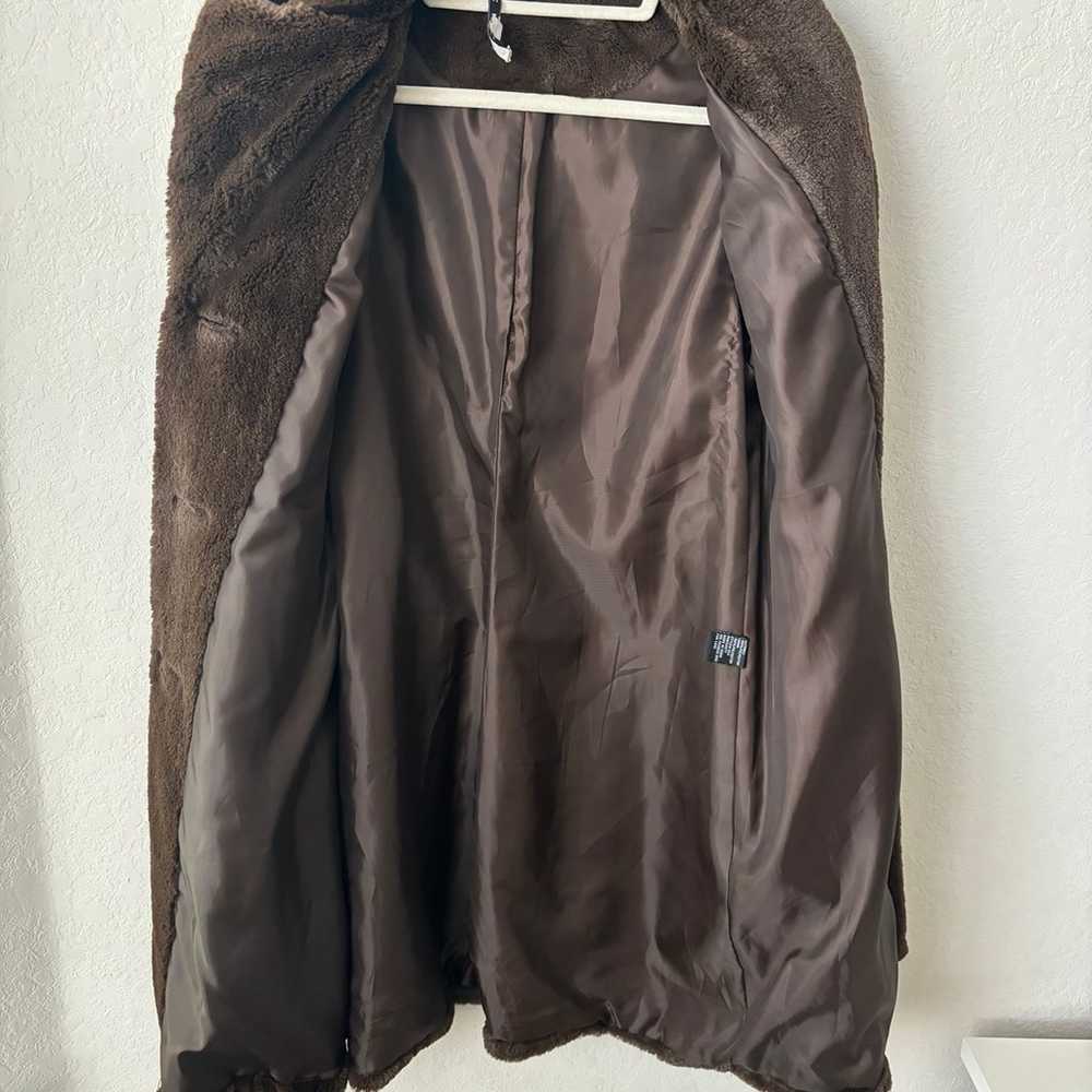 CABI brown faux Teddy coat Size Medium - image 10