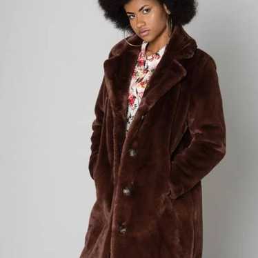 CABI brown faux Teddy coat Size Medium - image 1