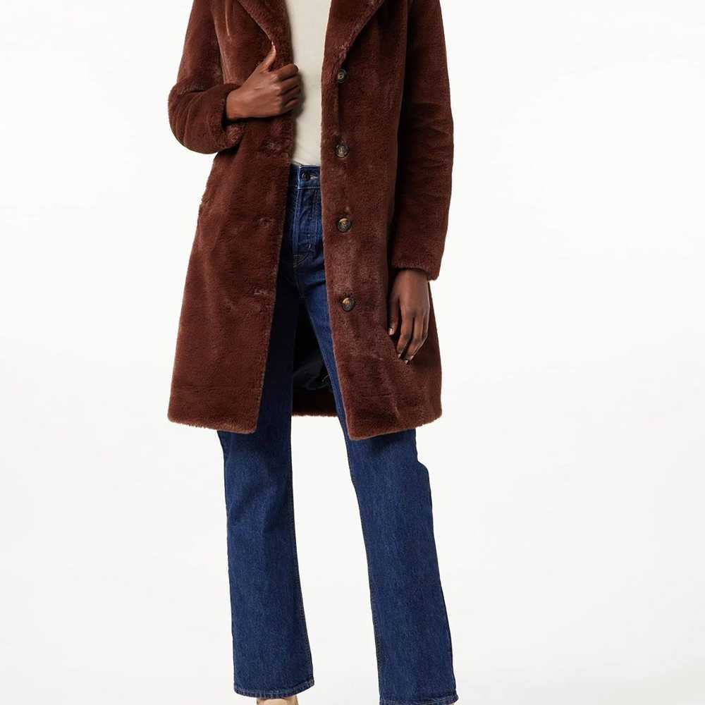 CABI brown faux Teddy coat Size Medium - image 3