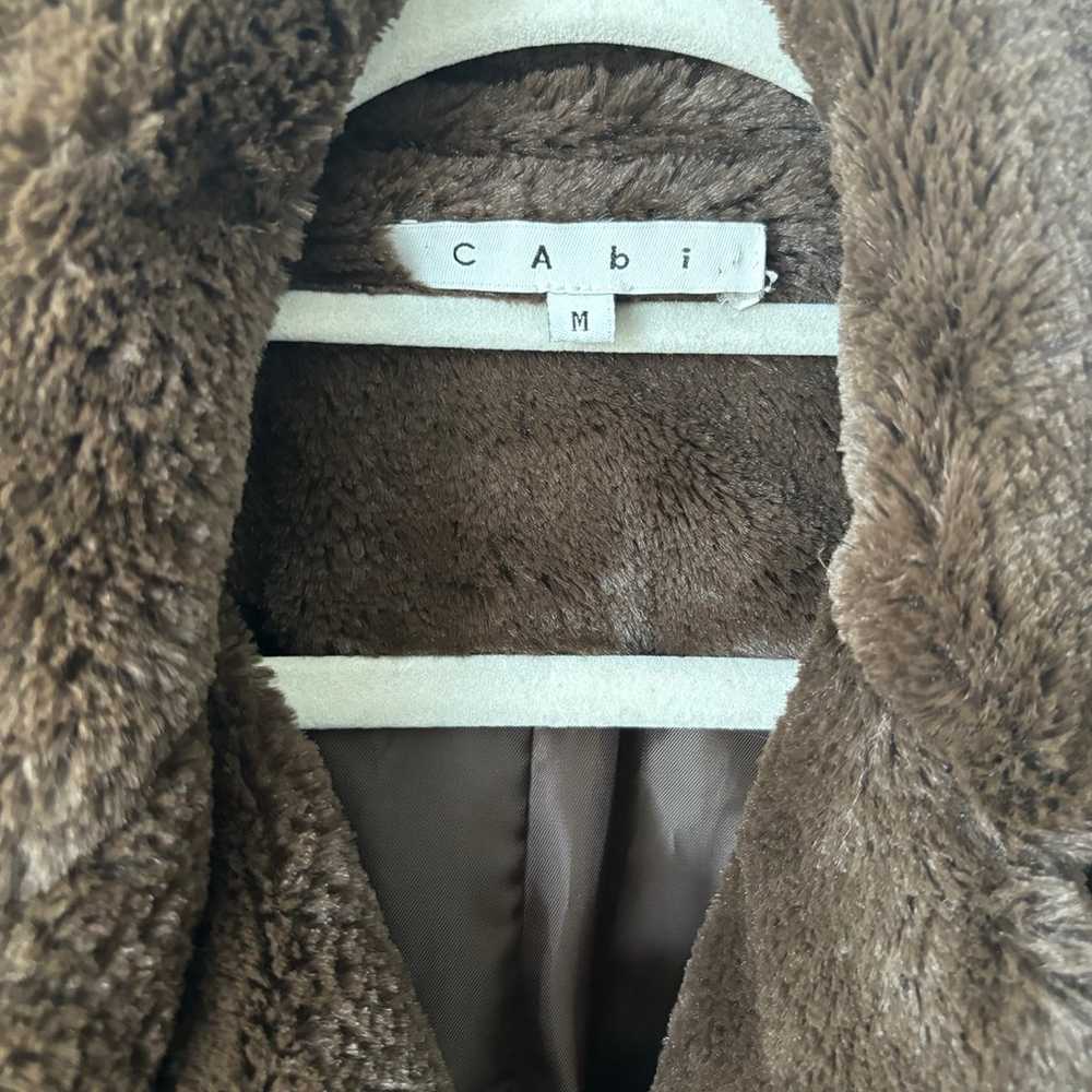 CABI brown faux Teddy coat Size Medium - image 6