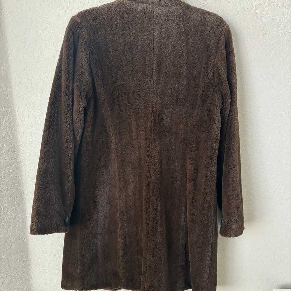 CABI brown faux Teddy coat Size Medium - image 8