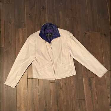 Vintage Women's Tannery West White and Blue Leath… - image 1