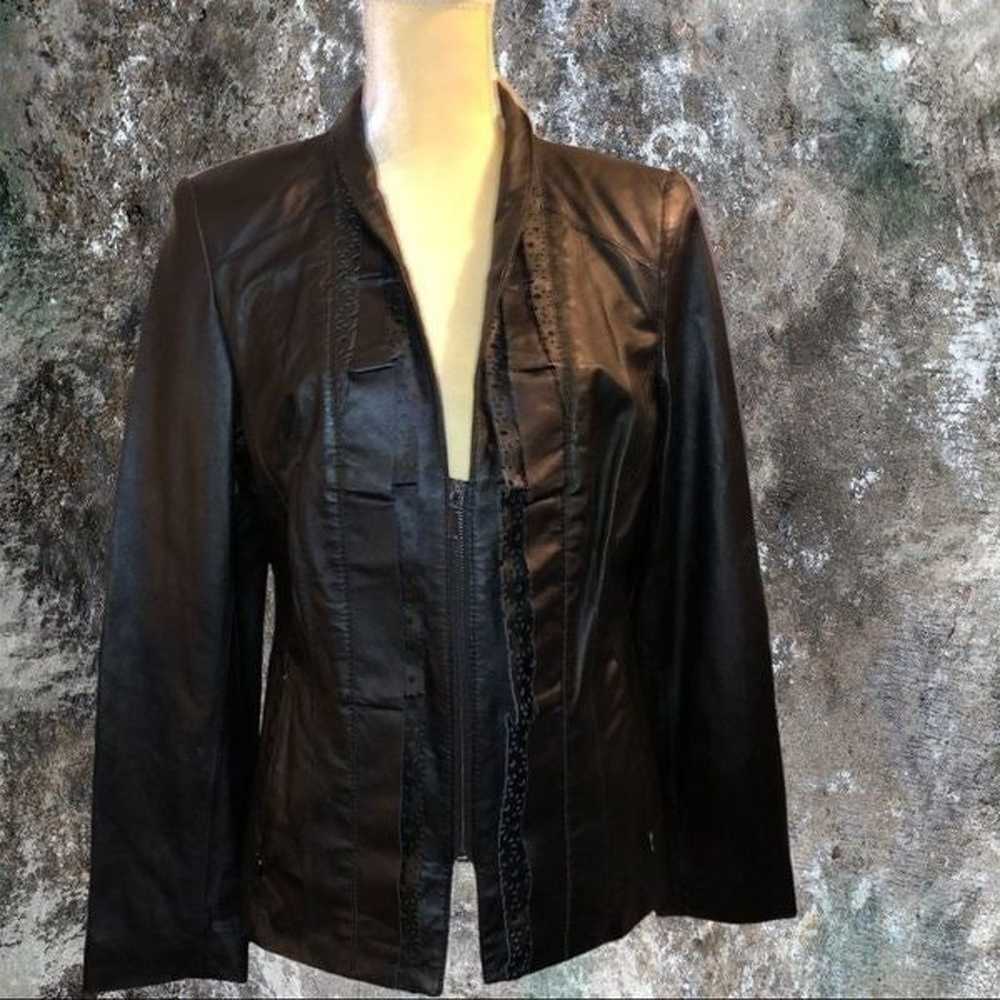 Tribal brand black leather jacket! - image 5
