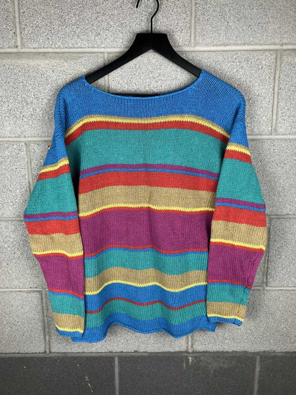 Coloured Cable Knit Sweater × Ralph Lauren × Vint… - image 1
