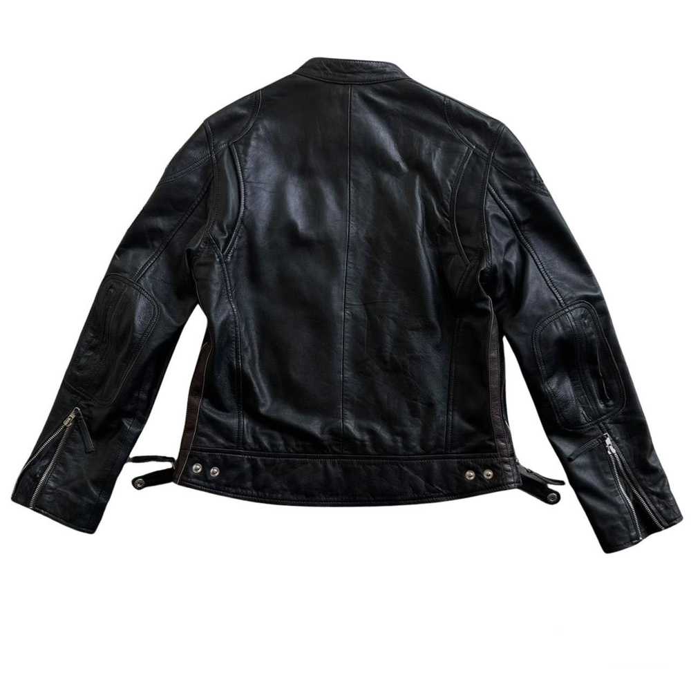 Genuine Leather Real Leather Motorcycle Jacket - image 2