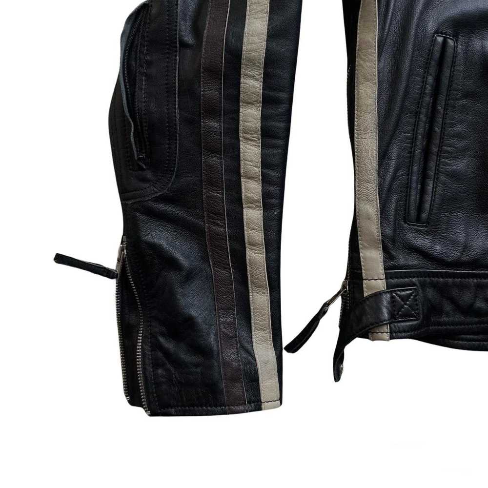 Genuine Leather Real Leather Motorcycle Jacket - image 4