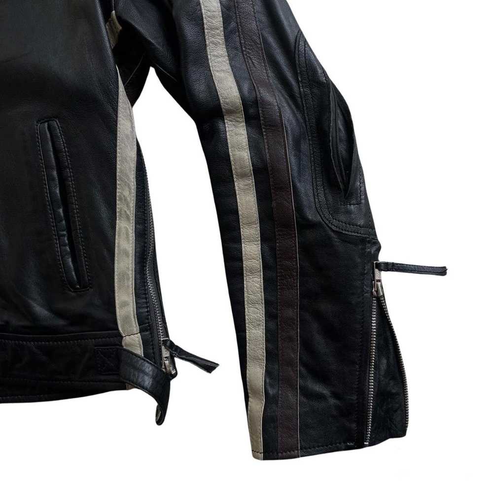 Genuine Leather Real Leather Motorcycle Jacket - image 5