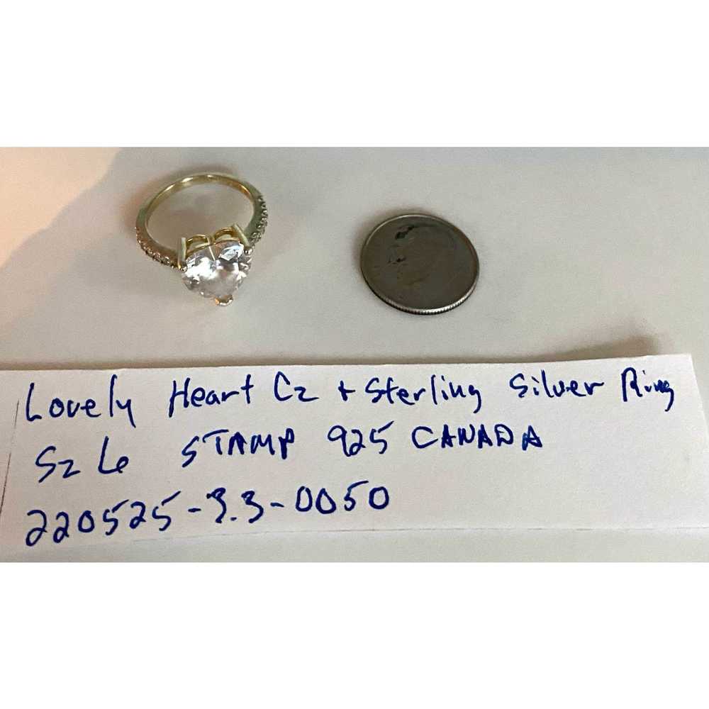 Sterling Silver HJ# Lovely Large Heart sim Diamon… - image 12