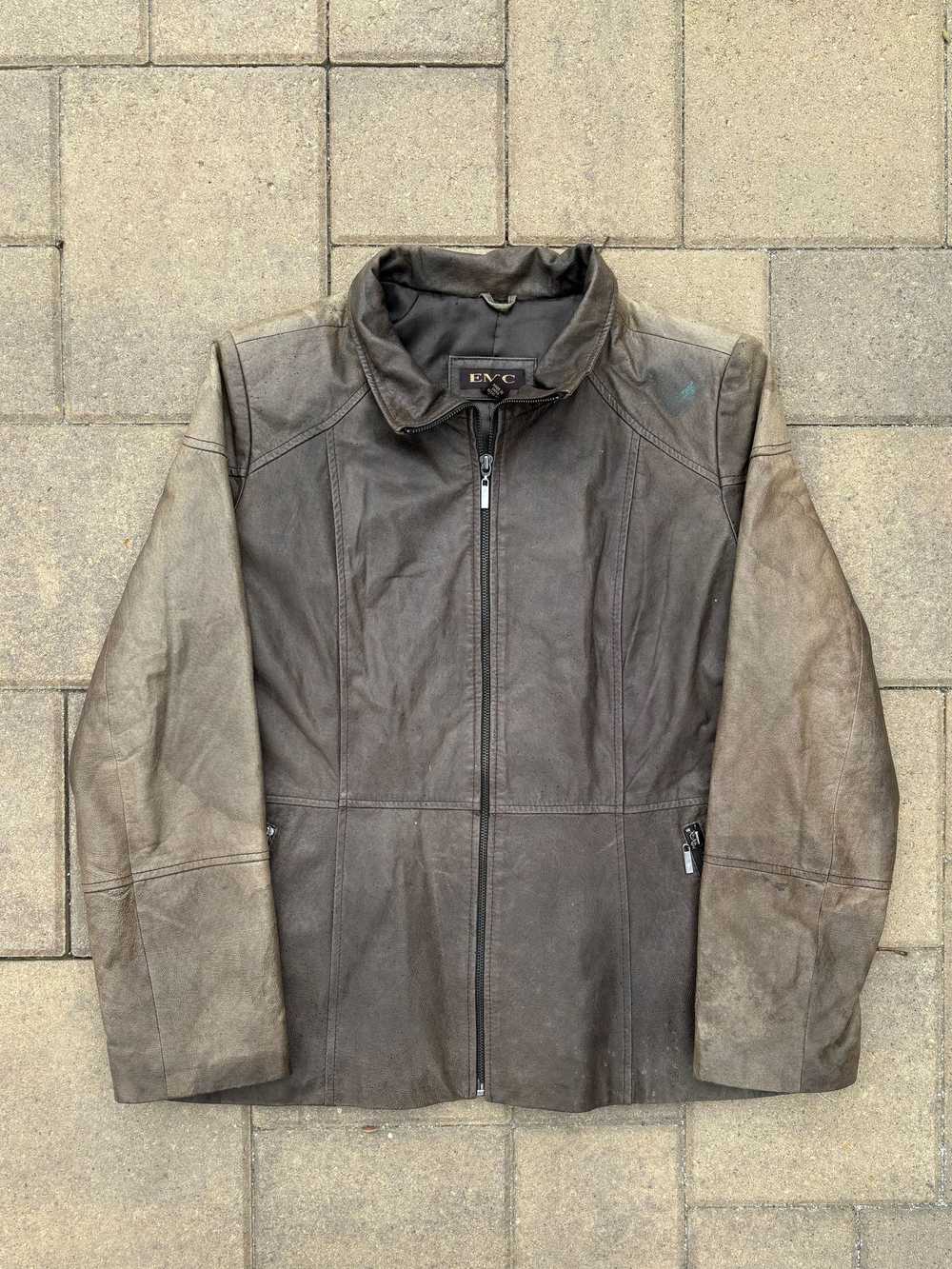 Leather Jacket × Vintage Faded Leather jacket EMC - image 1