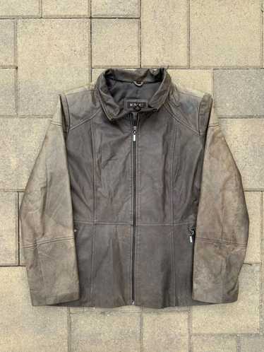 Leather Jacket × Vintage Faded Leather jacket EMC - image 1