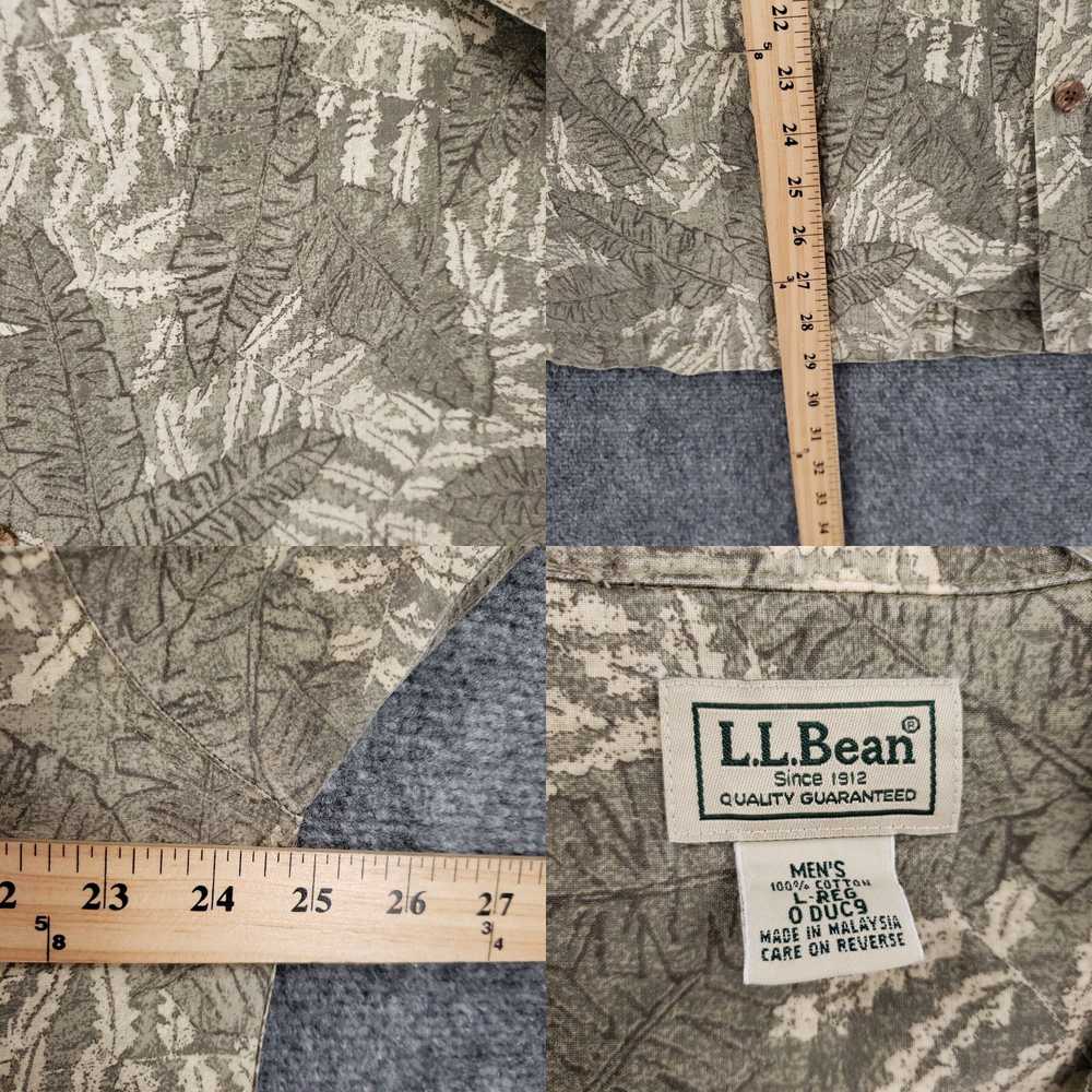 Vintage LL Bean Shirt Mens L Large Brown Button U… - image 4
