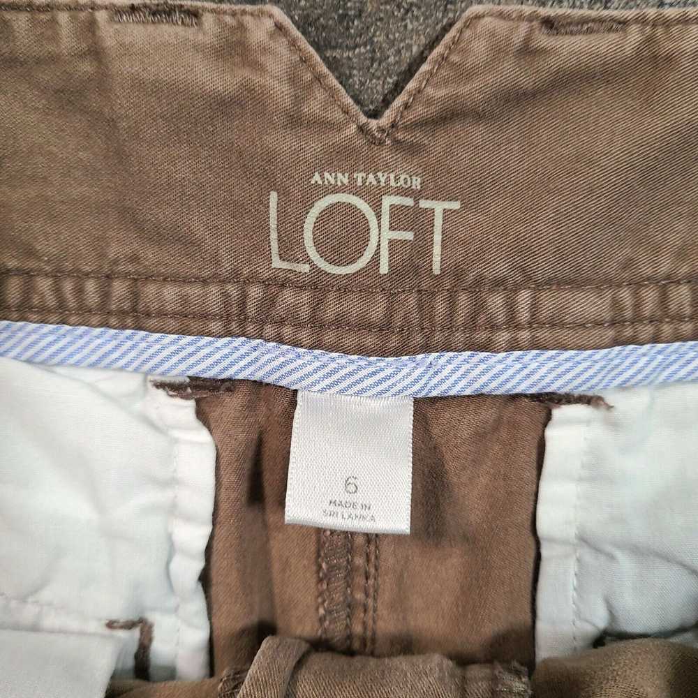 Loft Loft Shorts Womens 6 Brown Chino Mid-Rise Pr… - image 3