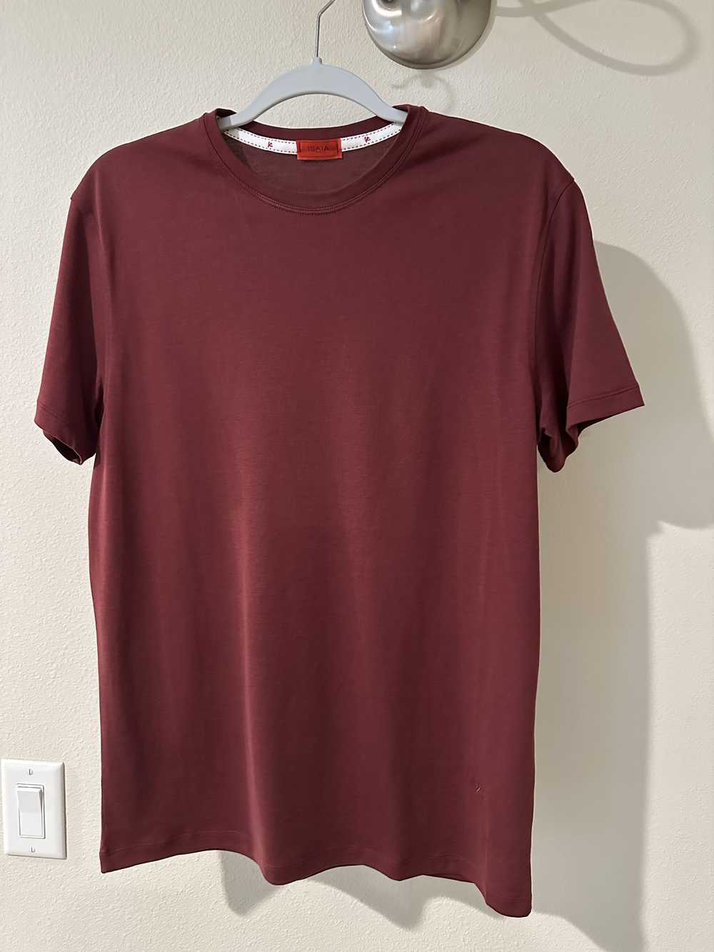 Isaia Isaia Cotton Silk Crimson T Shirt - image 1