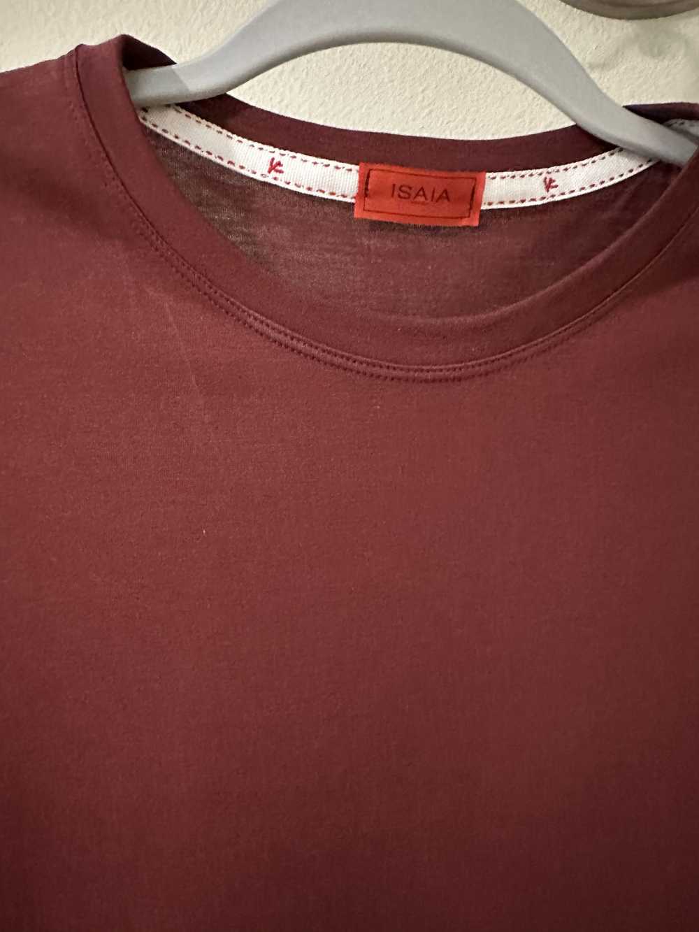 Isaia Isaia Cotton Silk Crimson T Shirt - image 3
