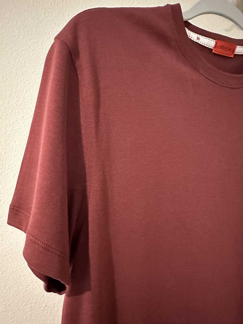 Isaia Isaia Cotton Silk Crimson T Shirt - image 4