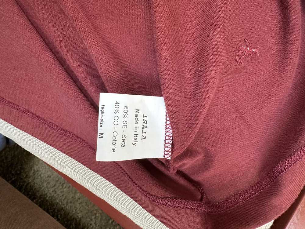 Isaia Isaia Cotton Silk Crimson T Shirt - image 7