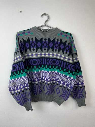 Coloured Cable Knit Sweater × Designer × Vintage … - image 1