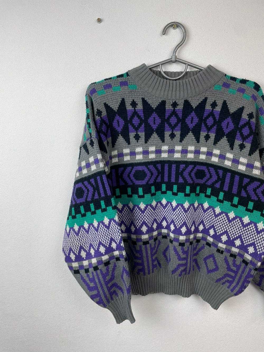 Coloured Cable Knit Sweater × Designer × Vintage … - image 3