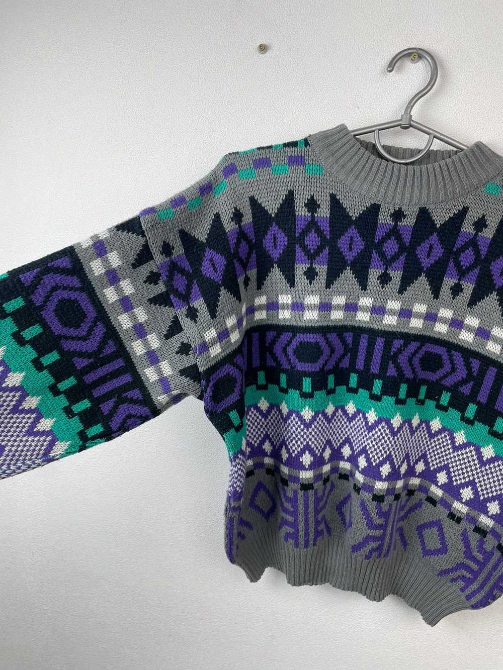 Coloured Cable Knit Sweater × Designer × Vintage … - image 7