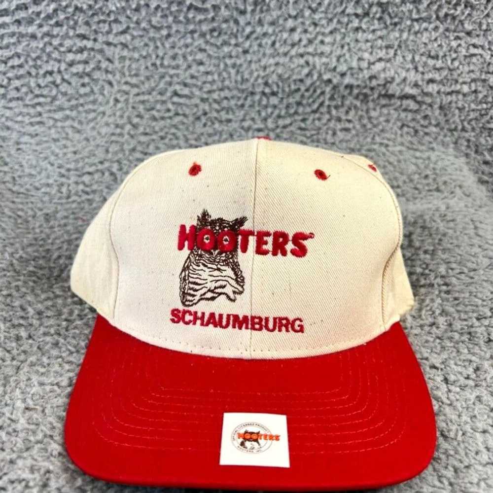 Logo 7 Vintage Hooters Snapback Hat Beige Red Sch… - image 2
