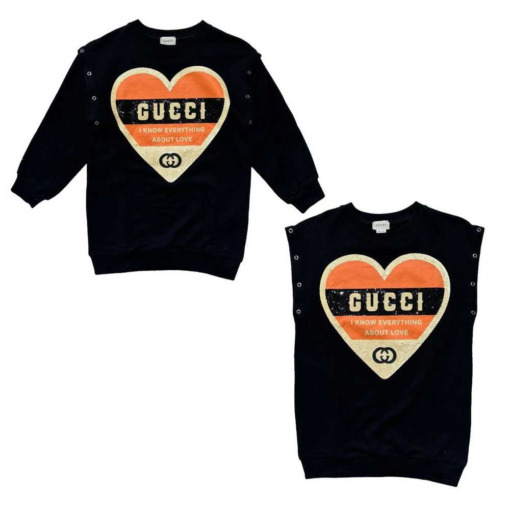 Gucci 2in1 tear away Sequin gucci love crewneck - image 1