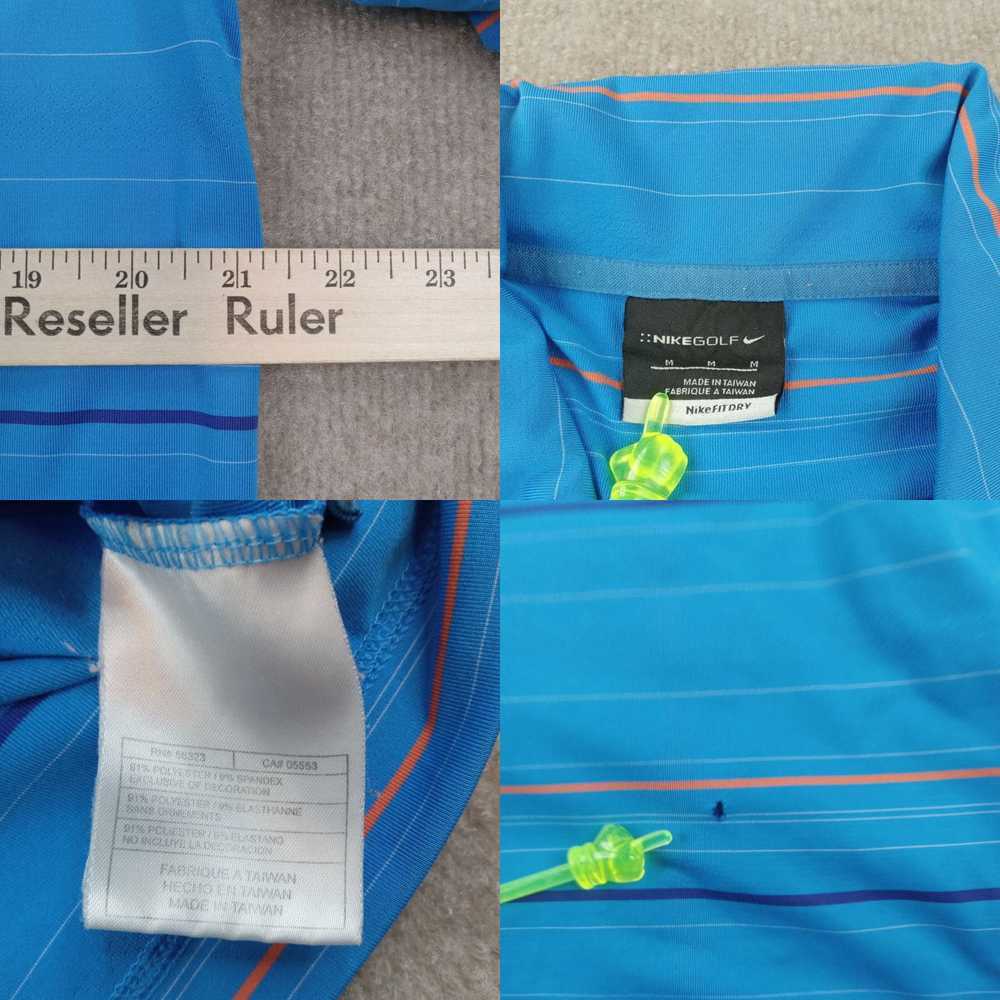 Nike Nike Golf Polo Shirt Men Medium Blue Orange … - image 4