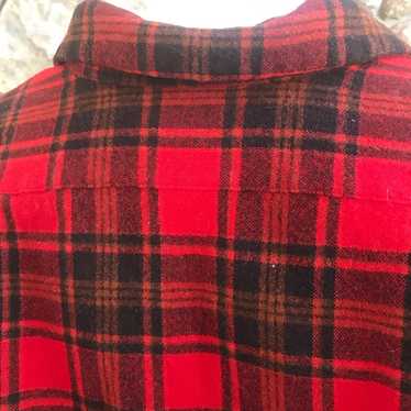 Pendleton Pendleton Wool Flannel Red Plaid Button… - image 1