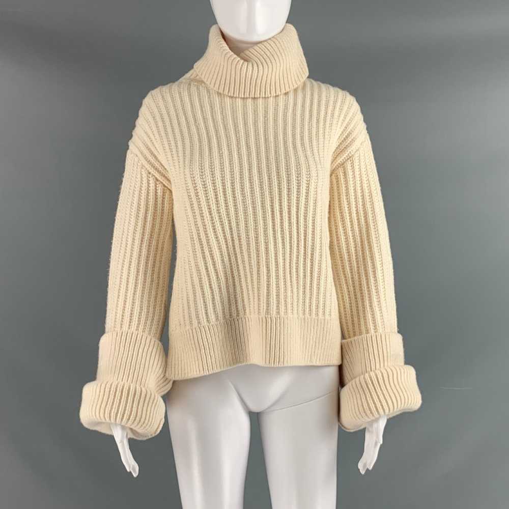 The Row Cream Wool Ribbed Turtleneck Sweater - image 1