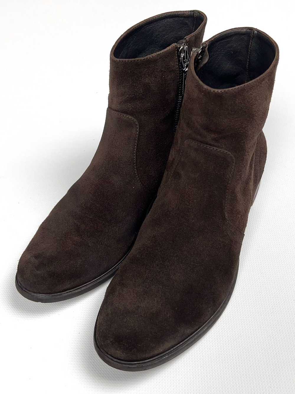 Prada Prada Brown Suede Zip Western Boots Vintage - image 2