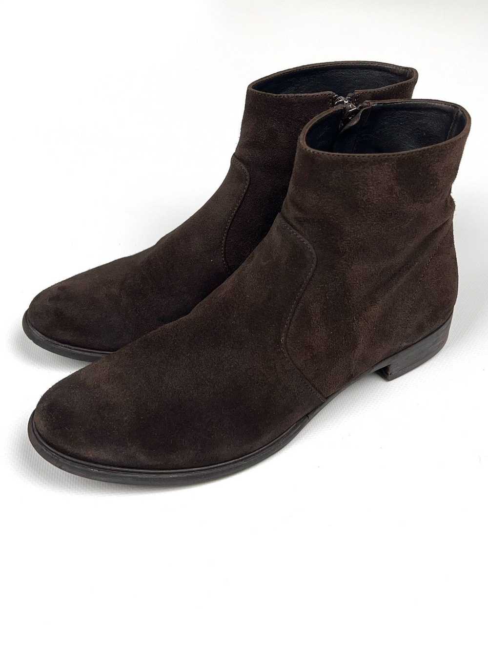 Prada Prada Brown Suede Zip Western Boots Vintage - image 3