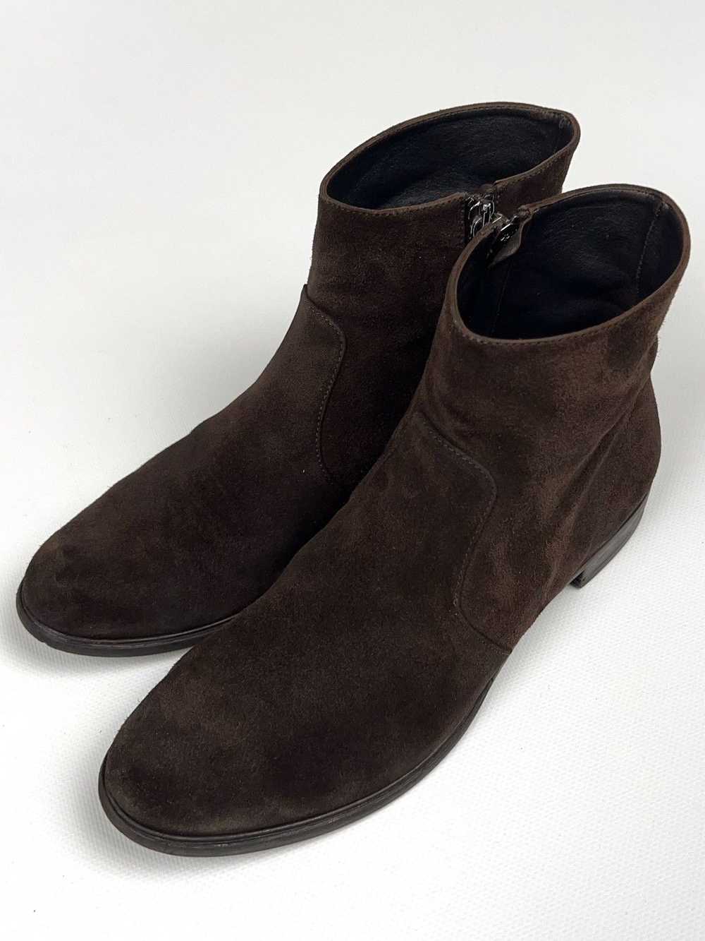Prada Prada Brown Suede Zip Western Boots Vintage - image 4